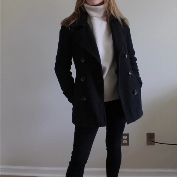 Lovely Black Short Pea/Coat - Picture 1 of 7